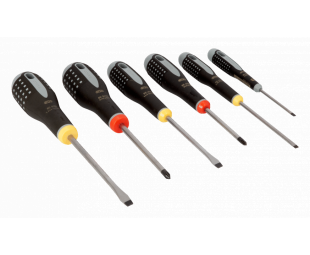 Комплект 6 броя отвертки ERGO - шлиц и PH BAHCO BE-9881