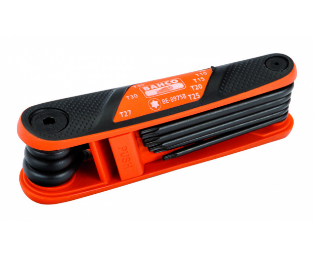 Комплект 8 броя Г-образни ключове TORX T9-T40 BAHCO BE-8975B