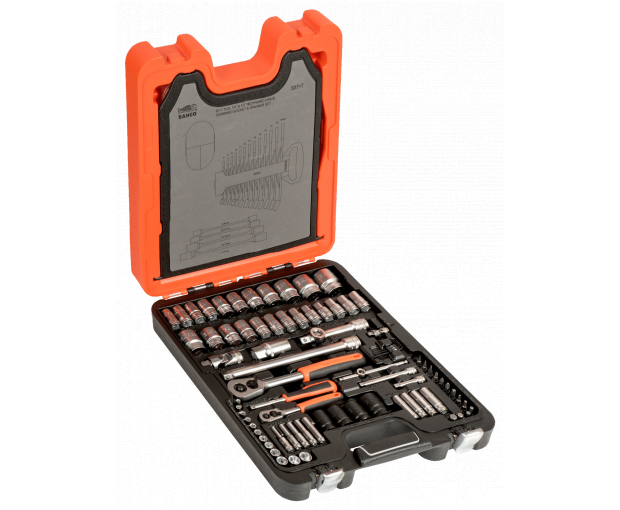 Комплект вложки и аксесоари 1/4 и 1/2, 94 части BAHCO S87+7