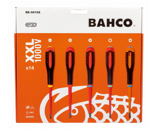 Комплект 14 броя Отвертки ERGO XXL 1000V BAHCO BE-9876S