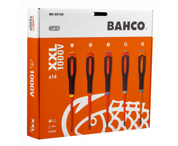 Комплект 14 броя Отвертки ERGO XXL 1000V BAHCO BE-9876S