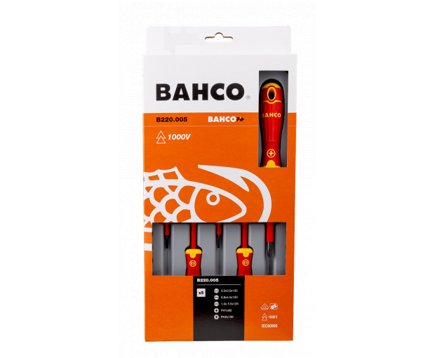 Комплект отвертки BahcoFit 5 броя 1000V BAHCO B220.005