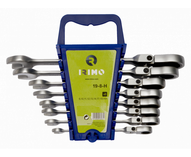 Комплект 8 броя ключове с тресчотка и чупеща глава 8-19 mm Irimo 19-8-H