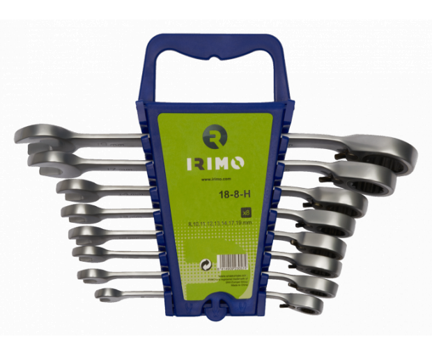 Комплект 8 броя звездогаечни ключове с тресчотка 8-19 mm Irimo 18-8-H