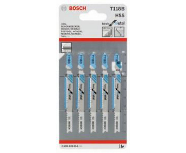 Нож BOSCH за зеге T118B метал, 5 бр., 2608631014
