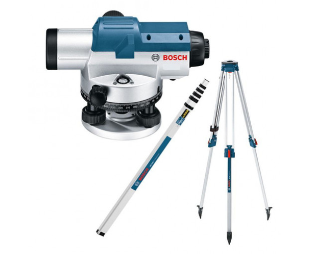 Оптичен нивелир BOSCH GOL26 G + статив BT160 + лата GR500, 0601068003