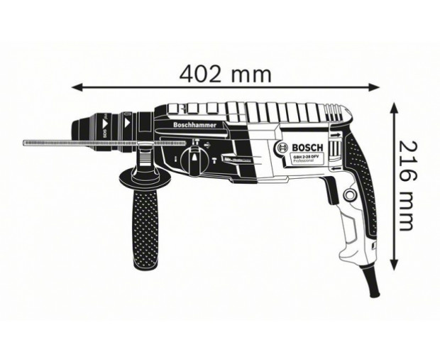 Перфоратор BOSCH GBH 2-28 F,880 W, 3.2 J, 0611267600