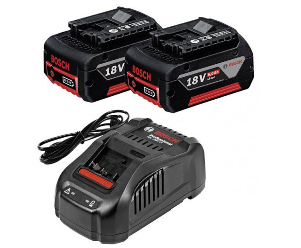 Бързозарядно устройство BOSCH GAL 1880 CV +  2 батерии GBA 18V 5,0Ah, 1600A00B8J