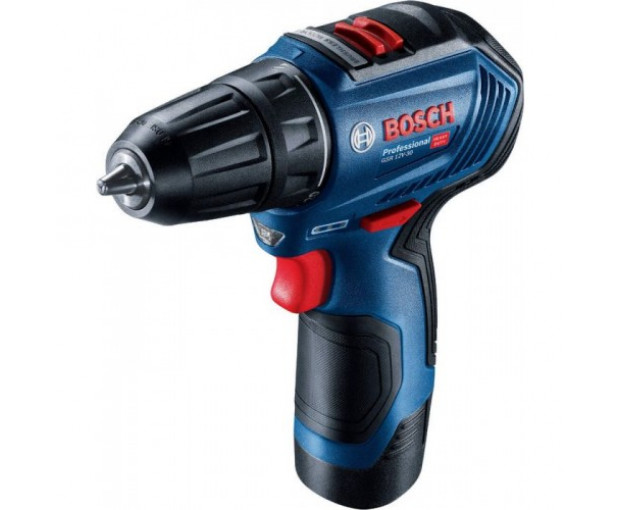 Винтоверт акумулаторен BOSCH, GSR 12V-30,  2х2.0Ah