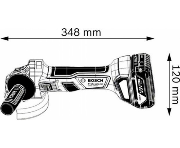 Акумулаторен Ъглошлайф BOSCH GWS 180-LI SOLO, 06019H9020