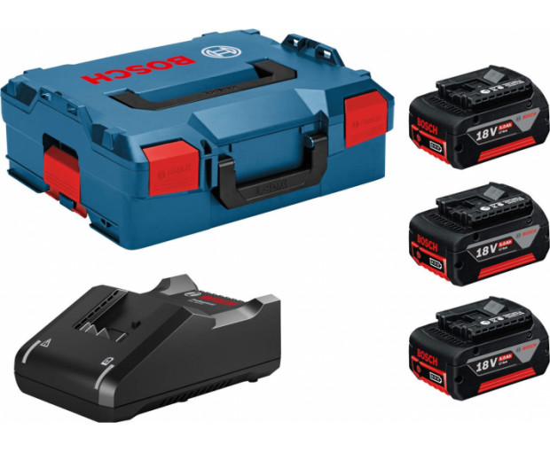 К-кт зарядно BOSCH GAL 18V-40+3 батерии GBA 18 V, 5.0 Ah, 0615990L3T