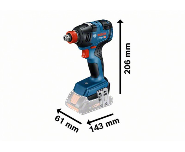 Акумулаторен ударен гайковерт BOSCH GDX 18V-200 Solo, 06019J2205