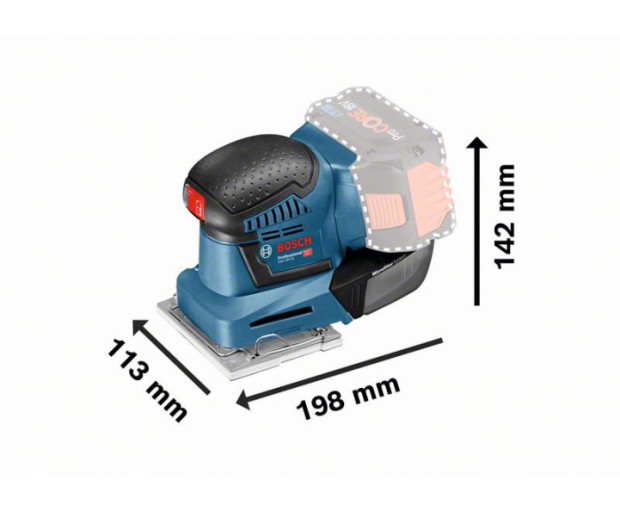  Акумулаторен виброшлайф BOSCH GSS 18V-10 Solo, 06019D0200