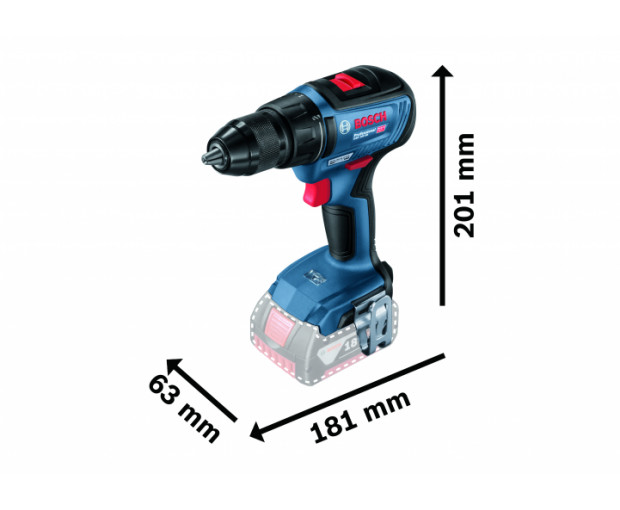 Акумулаторен винтоверт BOSCH GSR 18V-50 Solo, 06019H5006