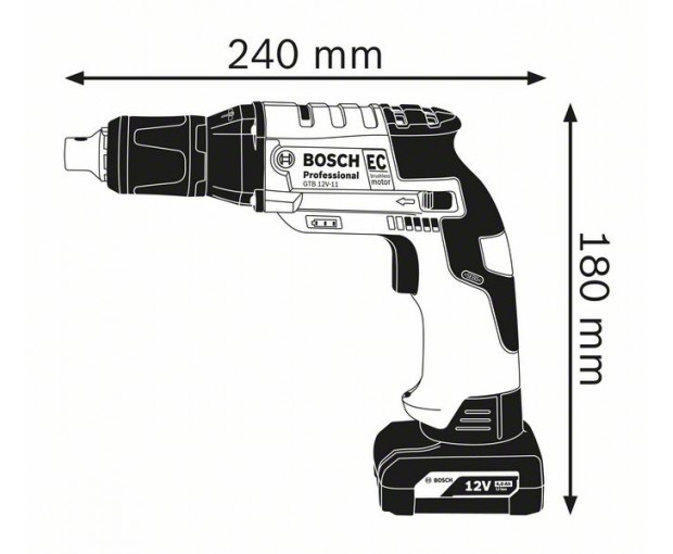 Винтоверт за сухо строителство BOSCH GTB 12V-11 Solo, 06019E4002