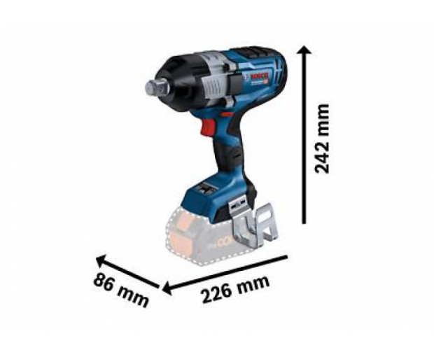 Акумулаторен ударен гайковерт BOSCH GDS 18V-1600 HC Solo, 06019M1000