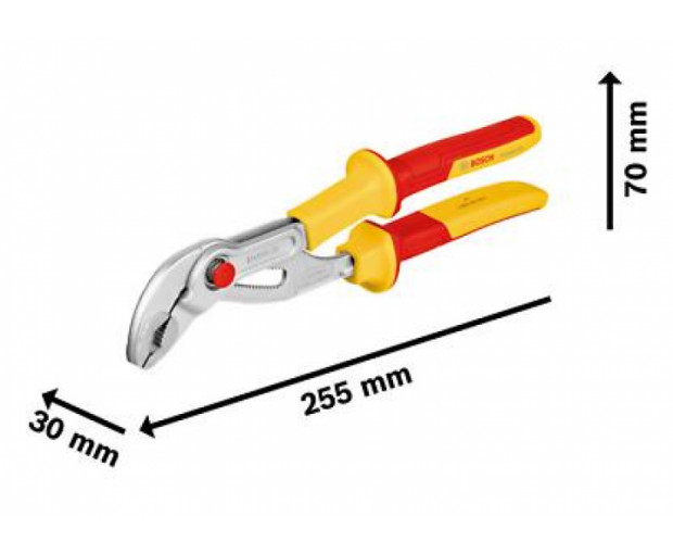 Клещи BOSCH тип гарги VDE 250 mm, 1600A02NE5