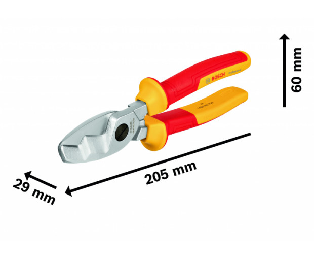 Клещи BOSCH за рязане на кабели VDE 200mm, 1600A02NF4
