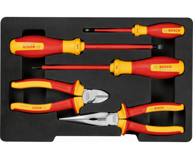 СМЕСЕН КОМПЛЕКТ РЪЧНИ ИНСТРУМЕНТИ VDE, 5 ЧАСТИ Bosch PROFESSIONAL, 1600A02NG2