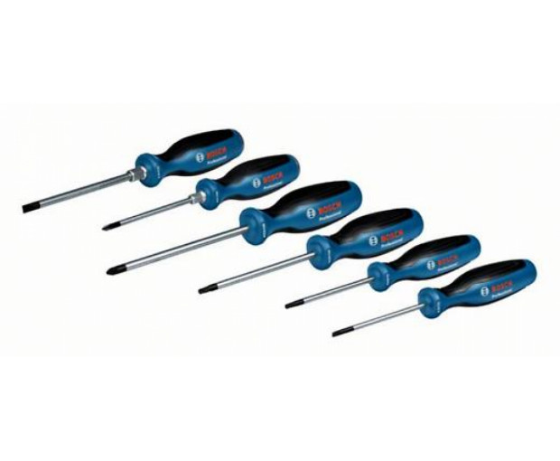 BOSCH Комплект отвертки, 6 части SL/PH/PZ/TX, 1600A02CV3