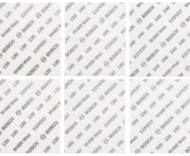 Шкурка за ръчно шлифоване BOSCH EXPERT W480 - 6бр, 2608902431