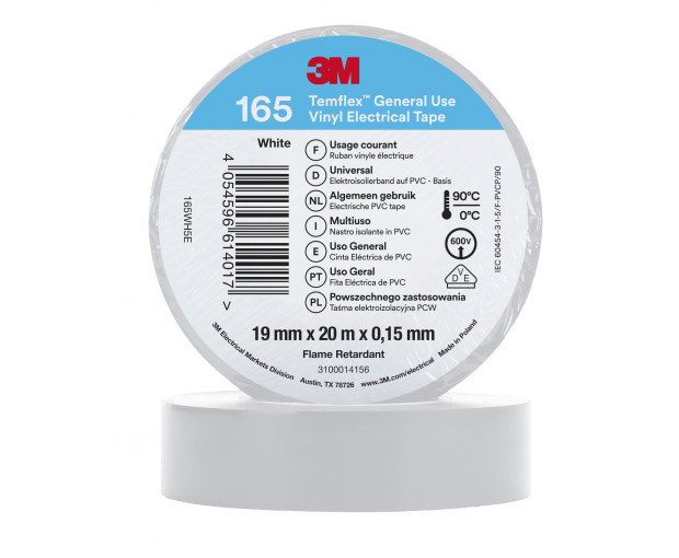 Изолирбанд Temflex 165 3M™ бял 19 mm x 20 m
