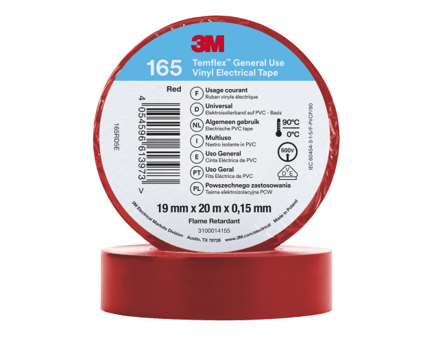 Изолирбанд Temflex 165 3M™ червен 19 mm x 20 m