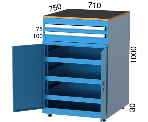 Шкаф с 2 чекмеджета и 3 рафта  KOCEL -7110