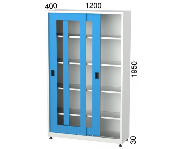 Шкаф с плъзгащи врати с 4 рафта  KOCEL- 6550