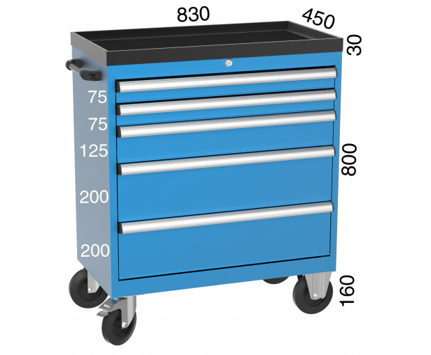 Количка за инструменти с 5 чекмеджета KOCEL -8105