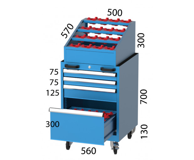 CNC количка с 4 чекмеджета  KOCEL - 2750
