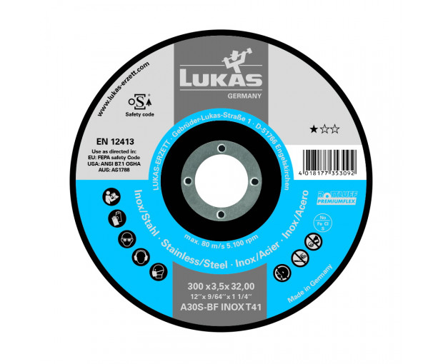 Диск за стомана - плосък Lukas T41 300x3.5x32 A30T-BF
