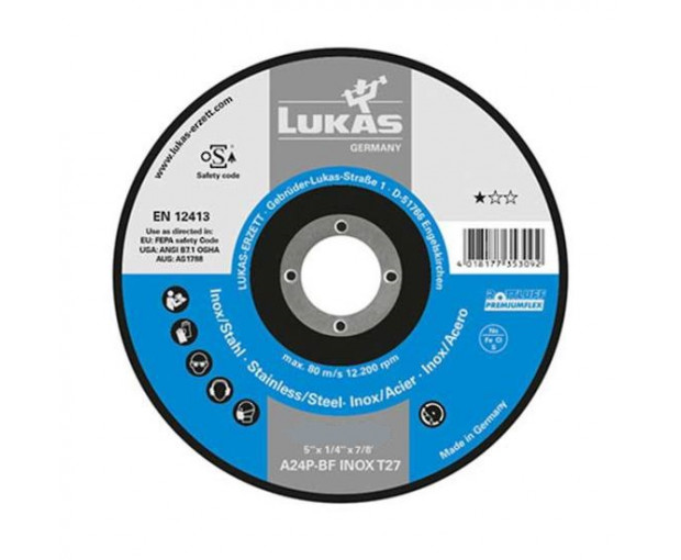 Диск за неръждаема стомана - плосък Lukas 125x1x22.2 PROMAX