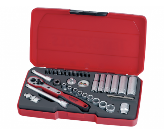 Комплект вложки и аксесоари на 1/4" 36 части Teng Tools T1436-P