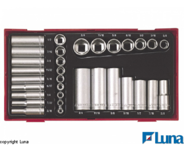 Комплект вложки инчови Teng Tools на 1/4" и 3/8" TTAF32