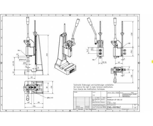 Ръчна преса MADER 500-40 5 kN