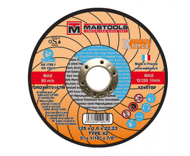 Диск за неръждаема стомана Mabtools 125x2.0x22.23  XZ46Q IBF27