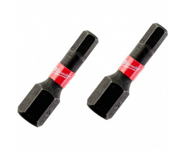 Комплект ударни накрайници Milwaukee, HEX4 x 25 mm