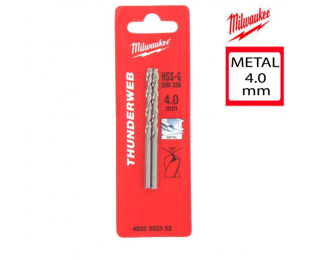 Свредло за метал HSS-G Milwaukee, 4.0/75 mm
