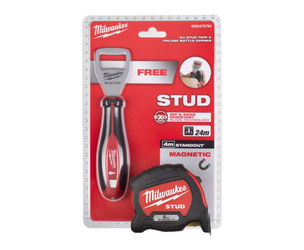 Ролетка Milwaukee STUD 5м/24 мм + ОТВАРАЧКА, 4932478794