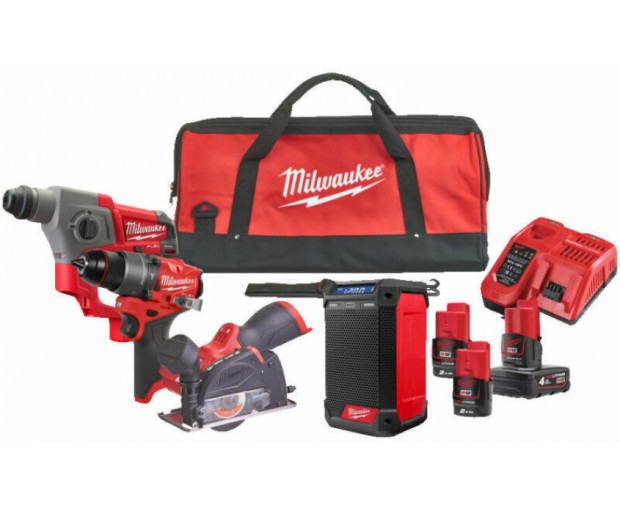 Кoмплект акумулаторни машини Milwaukee M12FPP4A2-423B