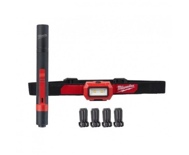 Комплект челник и фенерче Milwaukee HL2IPL-LED