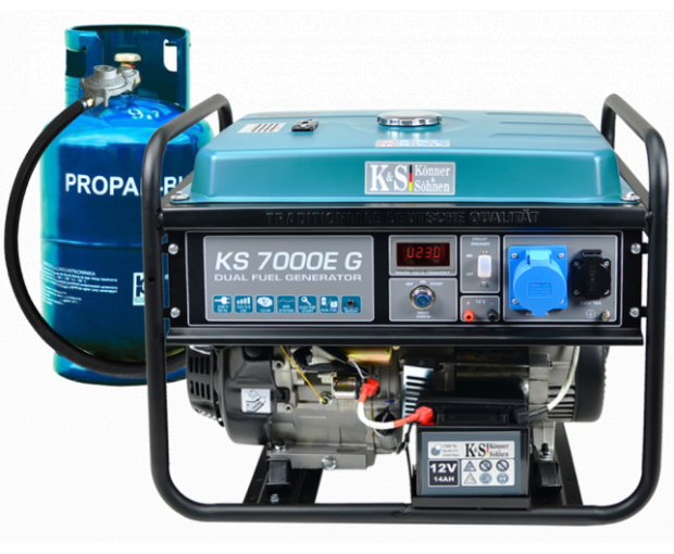 Газов генератор KS 7000E G монофазен