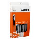 Комплект 6 броя отвертки ERGO INOX - шлиц и PH BAHCO BE-9881i