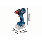 Акумулаторен ударен гайковерт BOSCH GDX 18V-200 Solo, 06019J2205