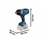 Акумулаторен ударен гайковерт BOSCH GDS 18V-1600 HC Solo, 06019M1000