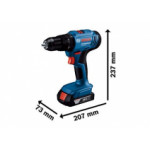 Акумулаторен ударен винтоверт BOSCH GSB 183-LI 2х2Ah, 06019K9100