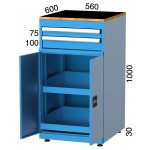 Шкаф с 2 чекмеджета и 2 плъзгащи рафта KOCEL - 5110