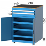 Шкаф с 2 чекмеджета и 3 рафта  KOCEL -7110