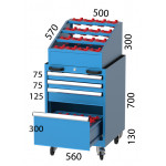 CNC количка с 4 чекмеджета  KOCEL - 2750